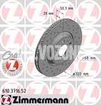 Predný brzdový kotúč (320mm) P2 S60/S80/V70 II/XC70 II dierovaný