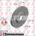 Predný brzdový kotúč (316mm) P3 S60 II(XC)/V60(XC) S80 II/V70 III/XC70 III dierovaný
