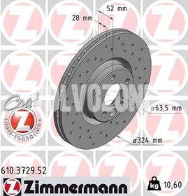 Predný brzdový kotúč (324mm) P3 (2016-) XC60 plný okolo stredu, dierovaný