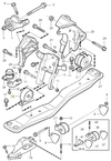 Uloženie motora predné S40/V40 1.8/2.0 automatická prevodovka (OEM)