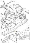 Uloženie motora ľavé S40/V40 (-2000) 1.9DI, 1.8/2.0(T)/T4