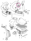 Spojovacia hadica rúry sania 2.4D/D5 (-2009) P3 (OEM)