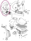 Rúra sania z airboxu do turba 5 valec D3/D4/2.4D/D5 (2010-) P3 (OEM)