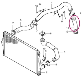 Hadica od turba do rúry k intercooleru 5 valec turbo P2/P80