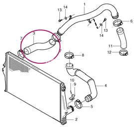 Hadica od rúry turba do intercooleru 2.5T P2 XC90