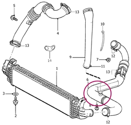Rúra od turba k intercooleru 2.0D P1 s DPF manuál (OEM)