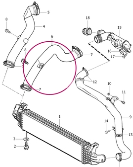 Hadica od klapky sania do intercooleru 1.6D P1 bez DPF