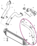 Trubka s hadicami od rezonátoru do intercooleru 1.6D P1 s/bez DPF, nový typ priemer 45mm