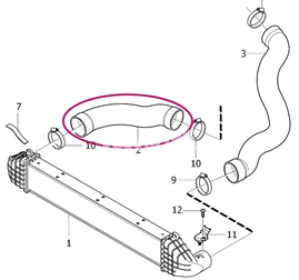 Hadica od rúry turba do intercooleru 5 valec 2.0 D3/D4 (2010-) P3
