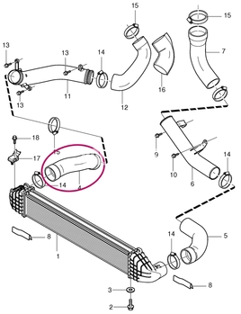 Hadica od intercooleru do rúry sania T6 P3 (OEM)
