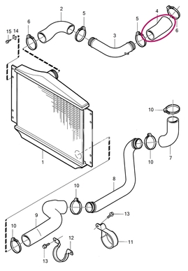 Hadica od turba do rúry k intercooleru 2.5 TDI P80 S70/V70