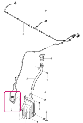 WASHER PUMP Volvo 80034440 // Including hoses (OEM)