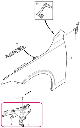 Front FENDER CARRIER Right Volvo 31378985 (OEM)