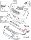 Držiak hmlovky do predného nárazníka pravý SPA (-2019) XC90 II štandardný nárazník (OEM)