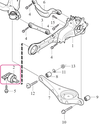 Uloženie tehlice/zadného ramena ľavé (dlhý variant) P3 S60 II/V60/XC60 S80 II/V70 III/XC70 III (OEM)