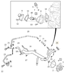 GASKET Volvo 1236119 - tesnenie rozvodu vody do hlavy