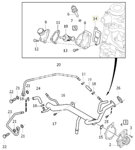 GASKET Volvo 8636573 - tesnenie termostatu (OEM)
