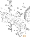 Hlavné ložisko kľukového hriadeľa spodné ČERVENÁ 5 valec D3/D4/2.4D/D5 (OEM)