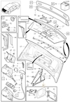 Pánt/záves veka kufru P2 S60 - ľavý (OEM)