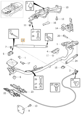 Vzpera kufru P1 C70 II (OEM)
