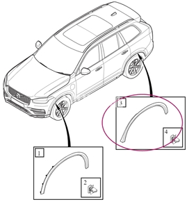 Lem zadného blatníka pravý SPA XC90 II (OEM)