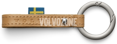 Kožená klúčenka Volvo, 9cm Švédska vlajka