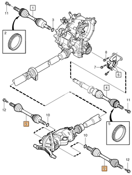 Zadná poloos ľavá/pravá P2 S60/V70 II/XC70 II prevodovka M66 AWD (D5), TF-80SC AWD (R) (OEM)