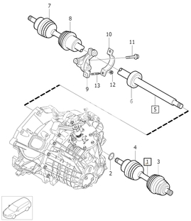 Poloos ľavá 1.6 D2/T2/T3/T4 P1 V40 II/V40 XC prevodovka B6 (OEM)