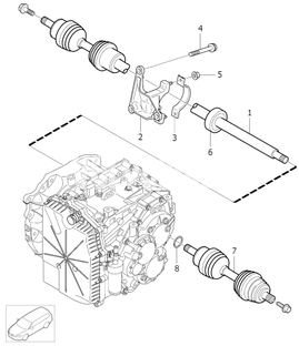 Poloos ľavá 2.0/2.0D P1 C30/C70 II/S40 II/V50 prevodovka MPS6 (OEM)