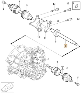 Poloos pravá 4 valec 2.0T/T5 (2010-2014) P3 S60 II/V60 S80 II/V70 III prevodovka MMT6 (OEM)