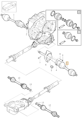 Poloos pravá 2.0 T5 P3 S60 XC/V60 XC prevodovka TG-81SC AWD (OEM)