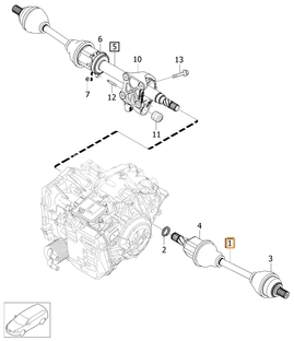 Poloos ľavá 2.0 D3/D4/T5 P3 (2014-) S60 XC/V60 XC/XC70 III prevodovka TG-81SC(AWD) (OEM)