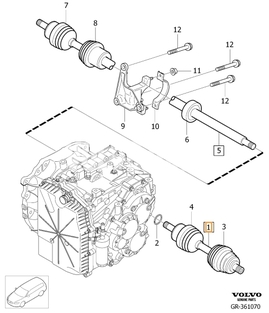 Poloos ľavá 4 valec 2.0T/T5 (2010-2014) P3 S60 II/V60 S80 II/V70 III prevodovka MPS6 (OEM)
