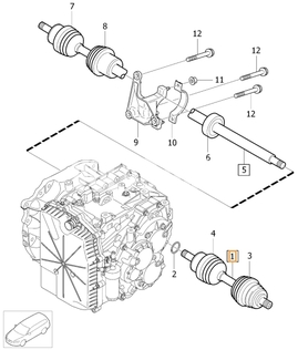 Poloos ľavá 1.6 T3/T4 P3 (2011-) S60 II/V60 S80 II/V70 III prevodovka MPS6 (OEM)