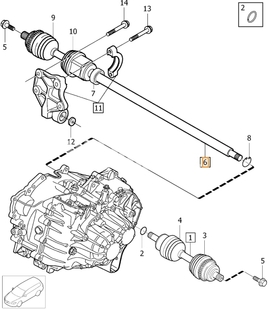 Poloos pravá 5 valec D3/D4/2.4D P3 XC70 III prevodovka M66 (OEM)