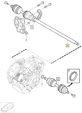 Poloos pravá 2.4D/3.2 P2 (-2007) XC90 prevodovka TF-80SC (OEM)
