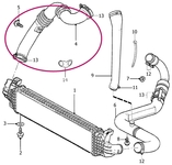 Hadica od intercooleru ku klapke sania 2.0D P1 bez DPF/automat s DPF
