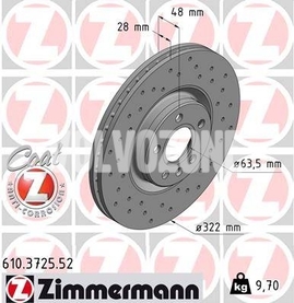 Predný brzdový kotúč (322mm) CMA XC40 dierovaný