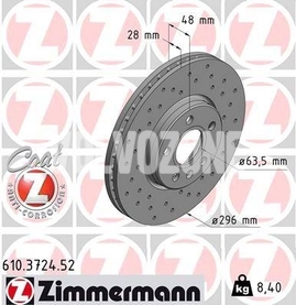 Predný brzdový kotúč (296mm) SPA S60 III/V60 II(XC) S90 II/V90 II dierovaný