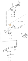 Gumový držiak výfuku - koncový tlmič, predný (pri tlmiči) 2.0D s/bez DPF P1 C30/C70 II/S40 II/V50