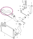 Hadica od rúry turba do intercooleru 2.4D/D5 (-2006) P2 S60/V70 II/XC70 II, vozidlá bez rezonátora