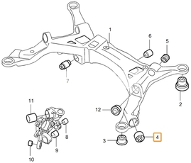 Uoženie zadnej nápravnice - predné priečne rameno P2 S60/S80/V70 II/XC70 II (OEM)