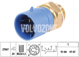 Teplotný spínač ventilátoru chladiča 1.9TD/DI S40/V40 (3 póly - vozidlá s klimatizáciou)