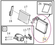 Výparník klimatizácie P1 V40 II(XC)