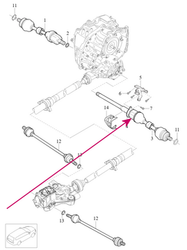 AXLE SHAFT, EXCH Right Volvo 36003641 // AWF8G45 AWD (OEM)