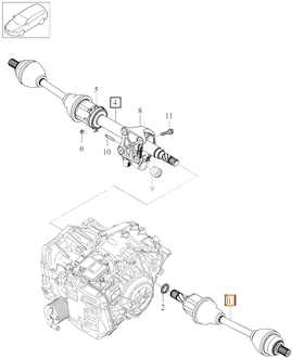Poloos ľavá 1.5 T3/T4, 2.0 T4, 2.0 D2/D3 P3 (2016-) S60 II/V60/V70 III prevodovka TF-71SC