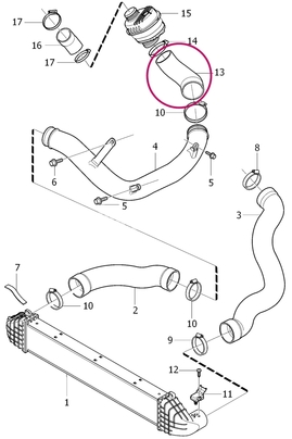 Hadica od rezonátora do trubky k intercooleru 2.4D (2010) P3