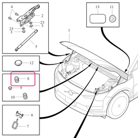 Bonnet Bump STOP Volvo 80000489 (OEM)