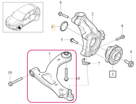 Front CONTROL ARM Right Volvo 80001046 (OEM)