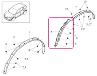 Rear MUDGUARD WIDENER Front Left Volvo 80001684